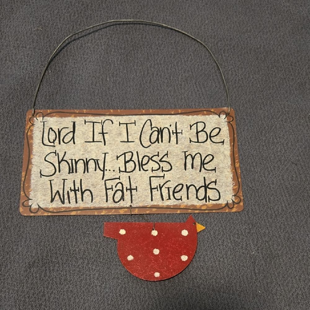 Decorative Sign with Red Bird Accent